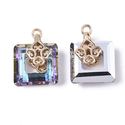 Electroplate Glass Charms X-EGLA-N005-002B-1