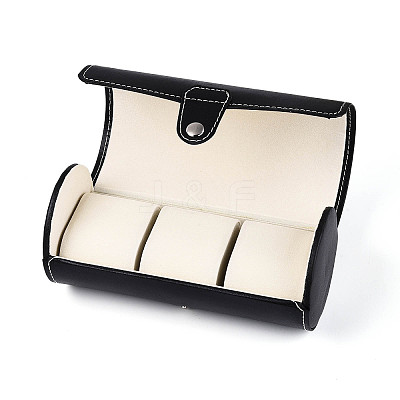 3-Slot Column PU Leather Watch Boxes CON-T001-02A-1