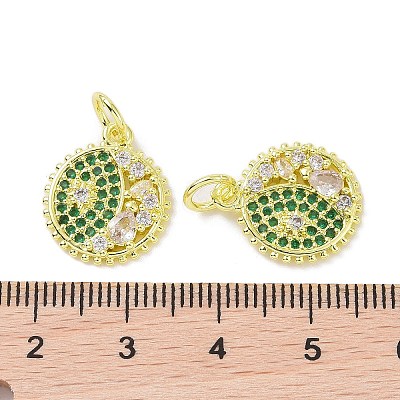 Golden Brass Micro Pave Cubic Zirconia Pendants KK-L209-056G-02-1