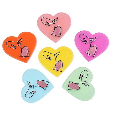 Translucent Cellulose Acetate(Resin) Pendants KY-T040-32-1