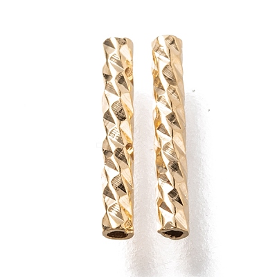 Corrugated Brass Tube Beads KK-H759-28A-G-1