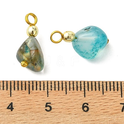 Natural Agate(Dyed & Heated) Tumbled Stone Pendants PALLOY-JF05540-01-1