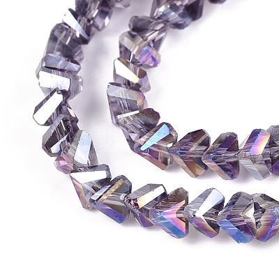 Electroplate Transparent Glass Beads Strands GLAA-N021-4mm-01-1