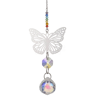 Glass Teardrop Hanging Suncatchers HJEW-JM04654-03-1