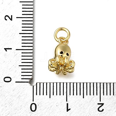 Brass Micro Pave Clear Cubic Zirconia Charms X-ZIRC-I070-076G-1