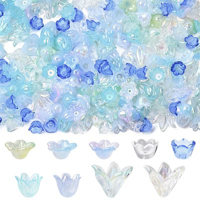 Mixed Styles Acrylic Bead Caps OACR-FS0002-50B-1