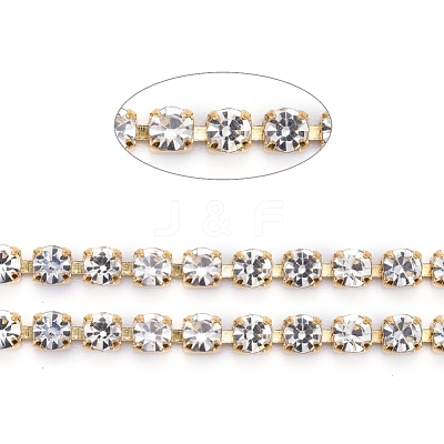 304 Stainless Steel Rhinestone Strass Chains STAS-T055-12G-A-1