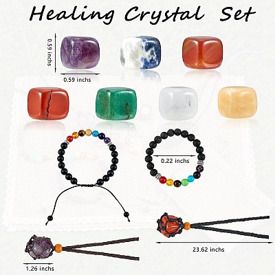 3Pcs 3 Style Natural Mixed Stone Beads Stretch Bracelets Set DIY-SZ0007-03-1