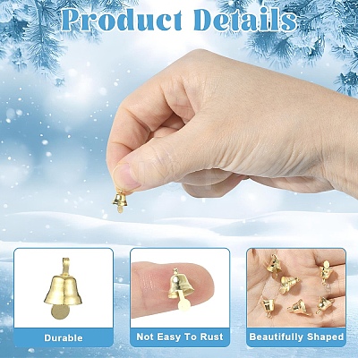 80Pcs Iron Bell Pendants HJEW-YW0001-09-1