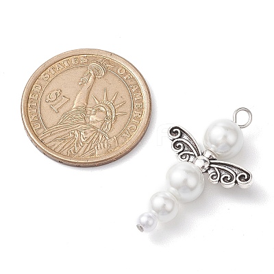 Glass Pearl Pendants PALLOY-JF02711-04-1