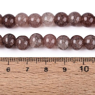 Baking Paint Crackle Glass Beads Strands GLAA-Q106-03A-17-1