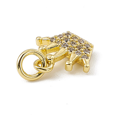 Brass Micro Pave Cubic Zirconia Charms ZIRC-F132-82G-1