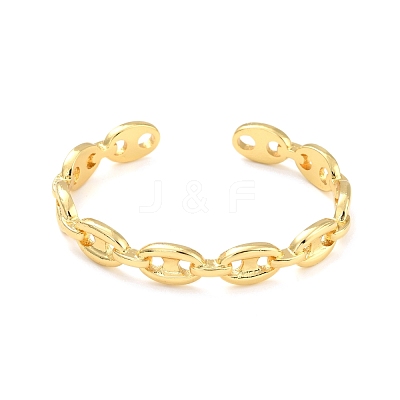 Coffee Bean Chain Shape Cuff Bangle BJEW-I298-29G-1
