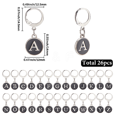26Pcs Alloy Enamel Pendant Locking Stitch Markers HJEW-SC00136-1