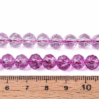 Crackle Transparent Glass Beads Strands X1-GLAA-N063-8mm-05-1