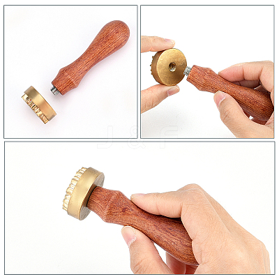 1Pc Golden Tone Brass Stamp Head DIY-OC0012-37-1