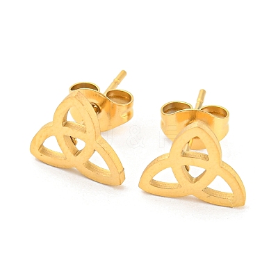 304 Stainless Steel Stud Earrings LS-EJEW-P235-01G-1