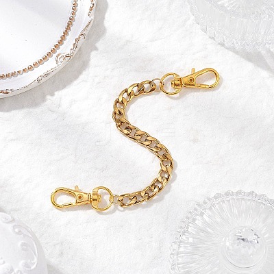 3Pcs 3 Styles 304 Stainless Steel Cuban Link Chain Bag Extender Chains FIND-JF00157-1