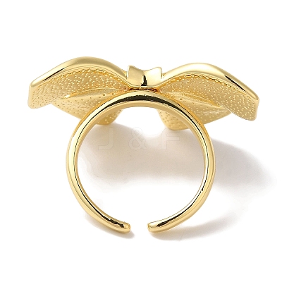 Bowknot Brass Open Cuff Rings for Women LS-RJEW-C098-12G-1
