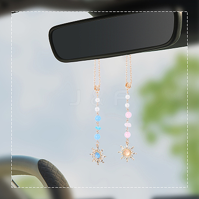 3Pcs 3 Colors Zinc Alloy Sun Pendant Decorations AJEW-SC0031-24-1