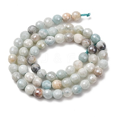 Electroplated Natural Flower Amazonite Beads Strands G-B191-A03-6mm-1