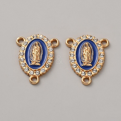 Zinc Alloy Enamel Religion Oval with Virgin Mary Chandelier Component Links FIND-WH0366-384G-02-1