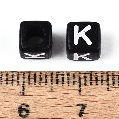 Initial Acrylic Horizontal Hole Beads OACR-ZX006-35K-1