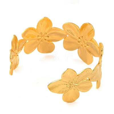 304 Stainless Steel Open Cuff Bangles for Women BJEW-G711-01D-G-1