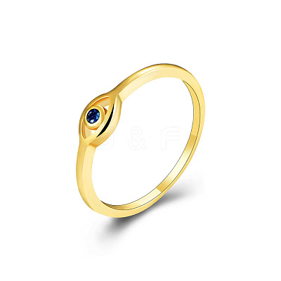 Evil Eye 925 Sterling Silver Micro Pave Cubic Zirconia Finger Rings for Women FS-WG42376-06-1