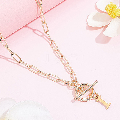 304 Stainless Steel Letter Pendant Necklaces NJEW-LP0001-52I-G-1