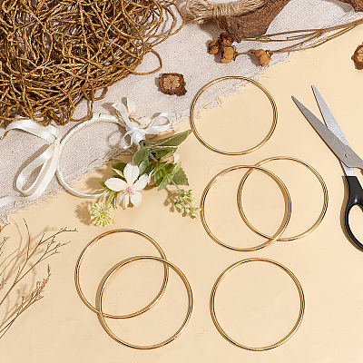 10Pcs Iron Ring for DIY Woven Net/Web with Feather IFIN-SP0001-56B-KCG-1