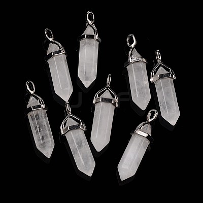 Natural Quartz Crystal Double Terminated Pointed Pendants X-G-F295-04G-1