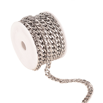 304 Stainless Steel Cuban Link Chains CHS-CJ0001-27B-1
