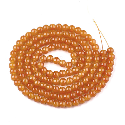 Baking Paint Imitation Jade Glass Round Bead Strands DGLA-Q021-4mm-12-1