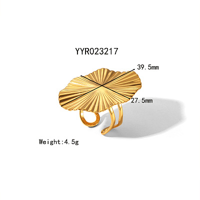 1 Pc Exaggerated Vintage Flat Round 304 Stainless Steel Cuff Earrings GA7437-2-1