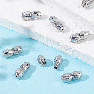 12Sets 304 Stainless Steel Screw Clasps STAS-BBC0009-43-1