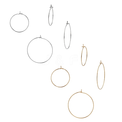 PVD Vacuum Plating 316L Surgical Stainless Steel Hoop Earring Findings STAS-UN0002-85-1