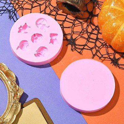 1 Set 2Pcs 2 Styles Halloween Theme Silicone Molds for DIY Craft ST-CJ0007-72-1