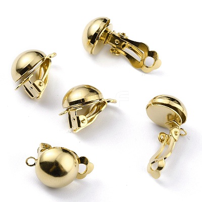 Brass Clip-on Earring Findings X-KK-O131-03G-A-1