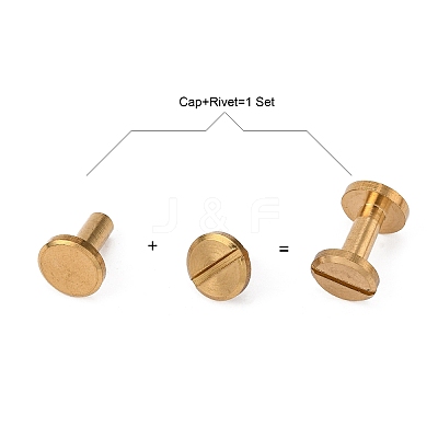 Luggage Leather Belt Brass Craft Solid Screw Rivet LS-KK-WH0004-6mm-01C-1