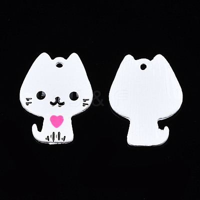 Rack Plating Alloy Enamel Spray Painted Pendants ENAM-T011-155A-1
