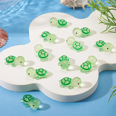 12Pcs Luminous Translucent Resin Sea Animal Cabochons RESI-TA0004-56E-1