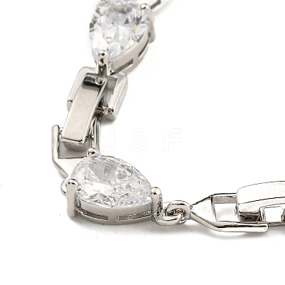 Brass Micro Pave Cubic Zirconia Necklaces NJEW-H027-01P-02-1