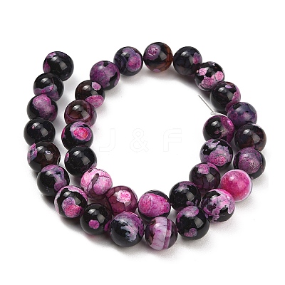 Natural Fire Crackle Agate(Dyed & Heated) Beads Strands G-K425-A06-12mm-1