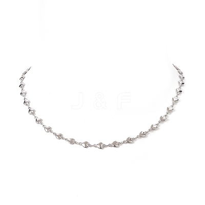 Non-Tarnish 304 Stainless Steel Heart Chain Necklace for Women NJEW-TA00061-1