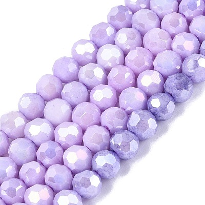 Anti-Tarnish Electroplate Glass Beads Strands EGLA-ZX010-6mm-08-1