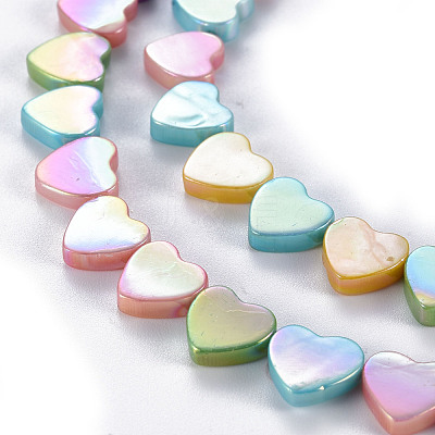 Electroplated Natural Freshwater Shell Beads Strands SHEL-N026-170-1