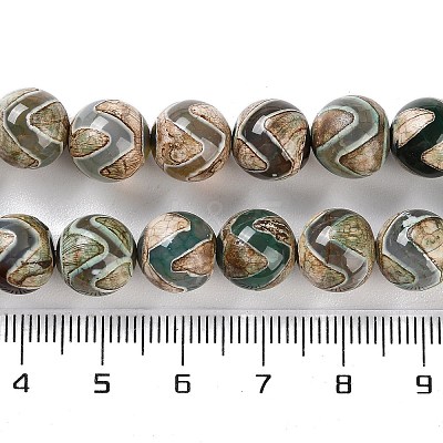 Natural Tibetan Wave Pattern dZi Agate Beads Strands G-B084-A01-01-1