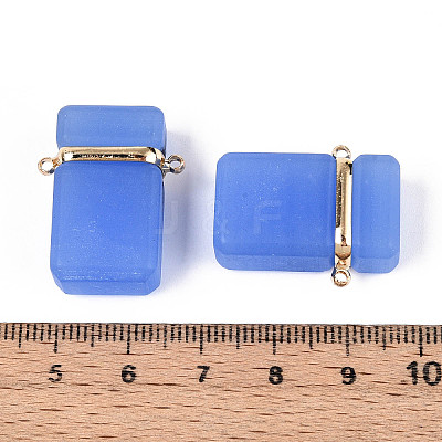 Glass Rectangle Links Connector Charms GLAA-T023-42C-1