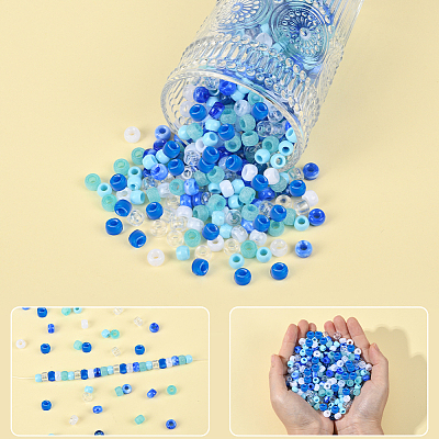 600Pcs 6 Colors Opaque & Tansparent Acrylic European Beads MACR-SC0002-02A-1